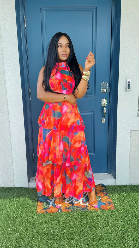 Lilie Flower Maxi Dress